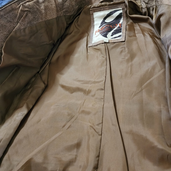 Genuine Leather Jacket in brown / camel Brand Rezult, collar, - Picture 10 of 10